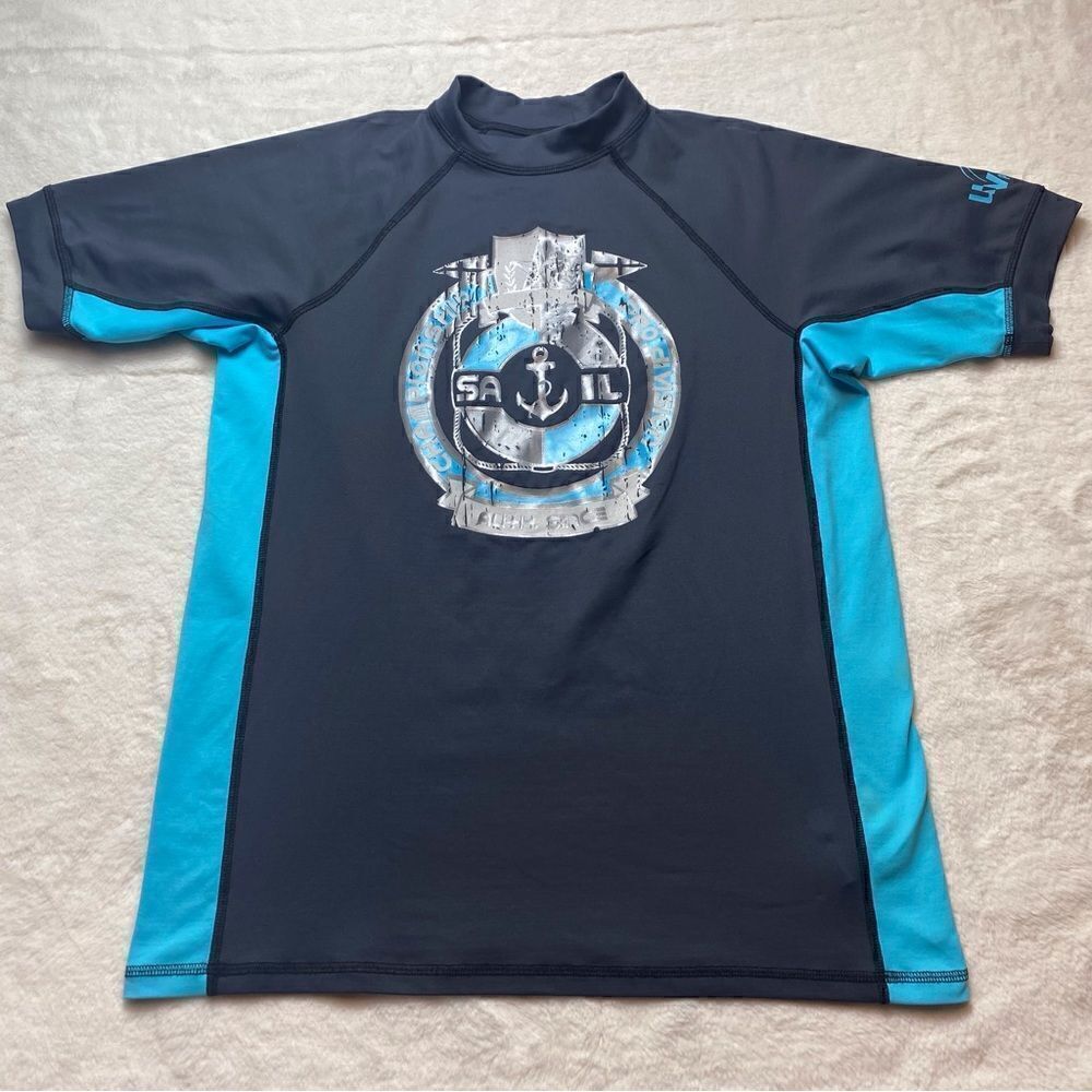Assh Short Sleeve Sun Protection Rash Guard Swim Shirt Size Medium